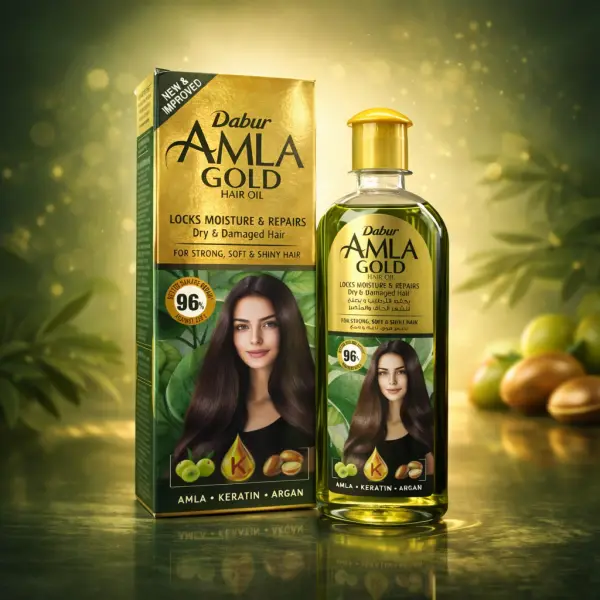Dabur Amla Gold Hair Oil – Vaj Premium për Flokë të Fortë dhe të Shëndetshëm