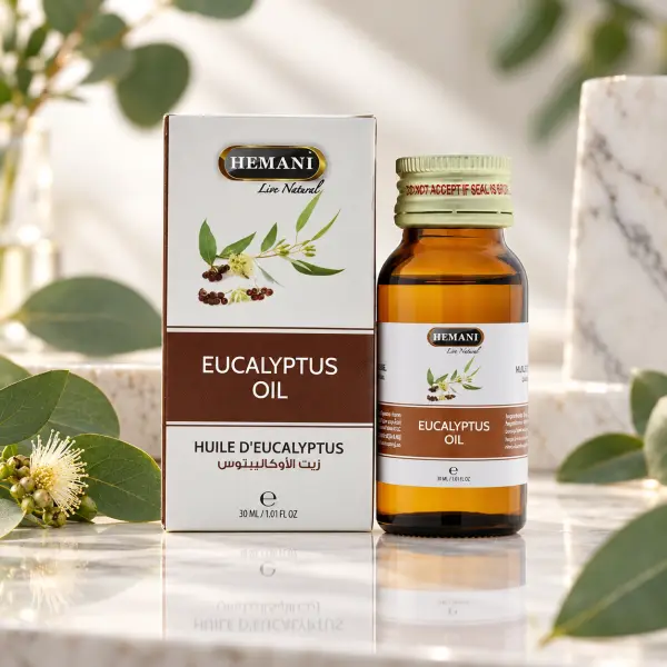 Hemani Eucalyptus Oil – Vaj Eukalipti për Masazh dhe Aromaterapi, 30 ml
