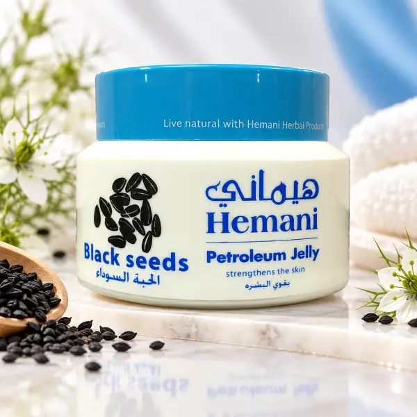 Hemani Petroleum Jelly me Black Seed (Vaseline) – Kujdes intensiv për lëkurë të thatë
