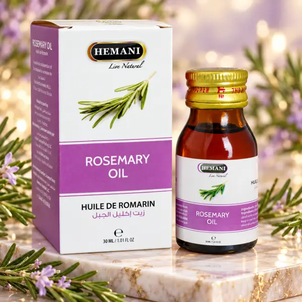 HEMANI Rosemary Oil – Vaj Rozmarine për Flokë të Fortë dhe Kujdes Natyral, 30 ml