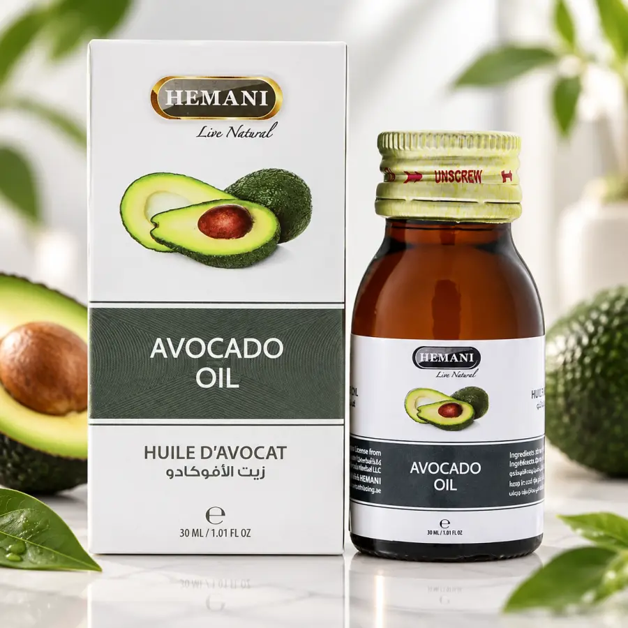 Hemani Avocado Oil – Vaj Avokado për Flokë dhe Lëkurë, 30 ml