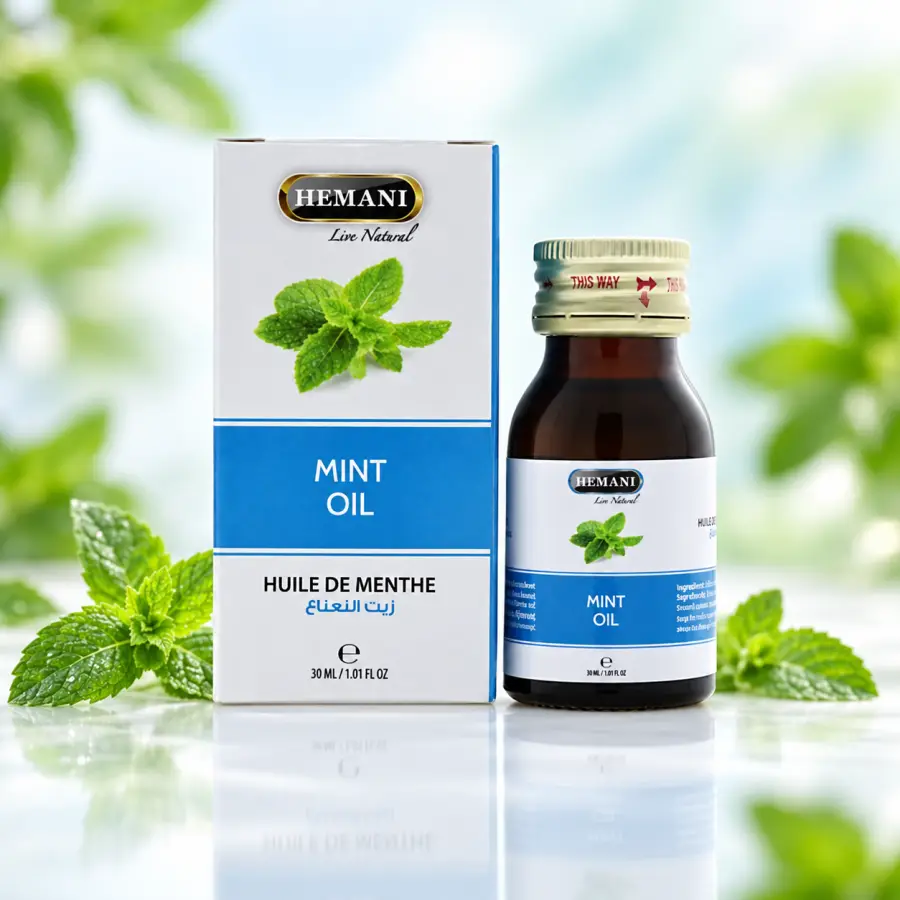 Hemani Mint Oil – Vaj Menteje për Freski, Masazh & Aromaterapi, 30 ml