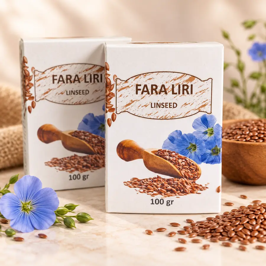 Fara Liri (Linseed) – Burim Natyral i Fibrave, Omega-3 dhe Lignanëve, 100 g