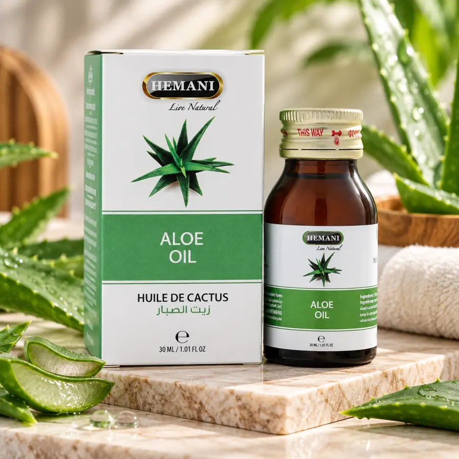 Hemani Aloe Oil – Vaj Aloe për Kujdesin e Lëkurës, 30 ml