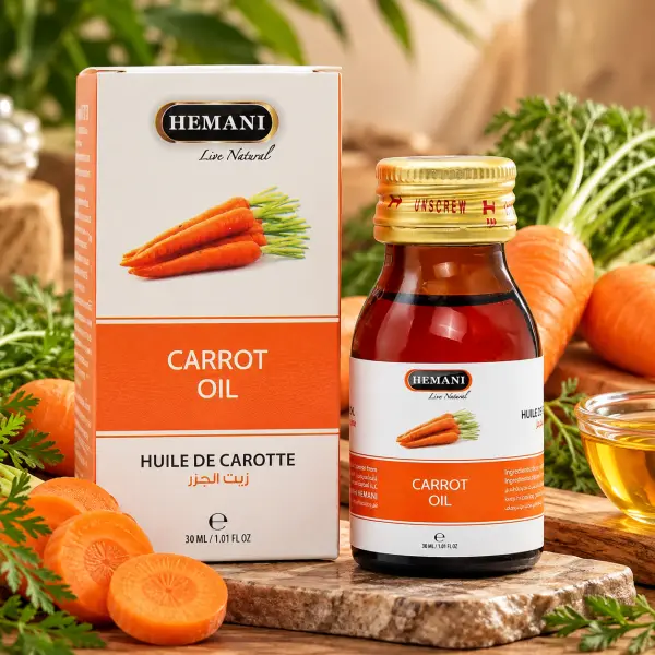 HEMANI Carrot Oil – Vaj Karrote për Kujdesin e Lëkurës dhe Flokëve, 30 ml