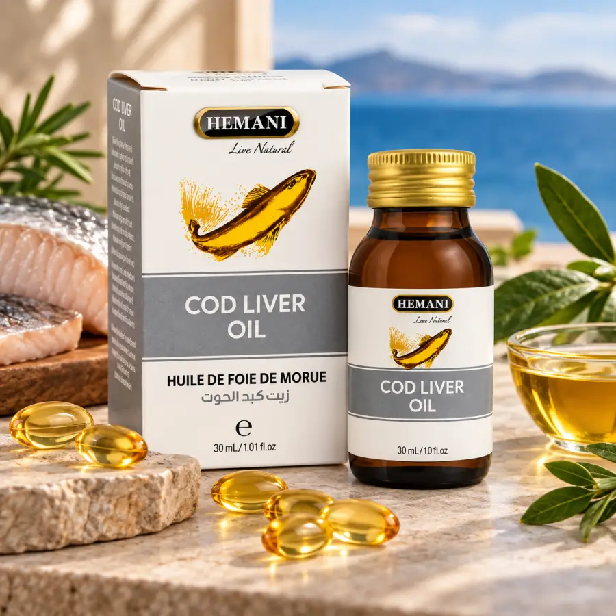 Hemani Cod Liver Oil – Vaj i Mëlçisë së Merlucit, 30 ml