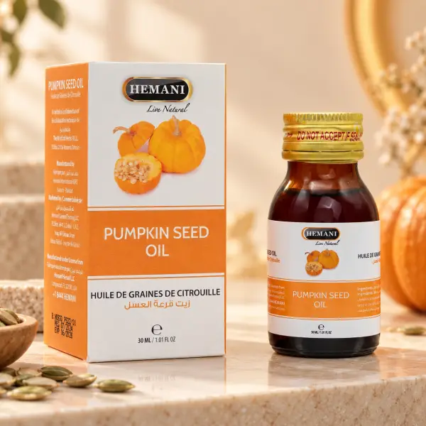 Hemani Pumpkin Seed Oil – Vaj i Farës së Kungullit për Flokë dhe Lëkurë, 30 ml