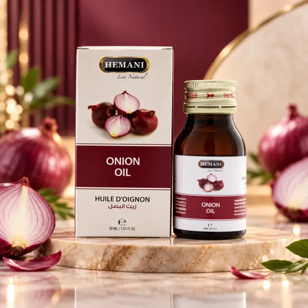 Hemani Onion Oil – Vaj Qepe për Kujdesin dhe Forcimin e Flokëve, 30 ml