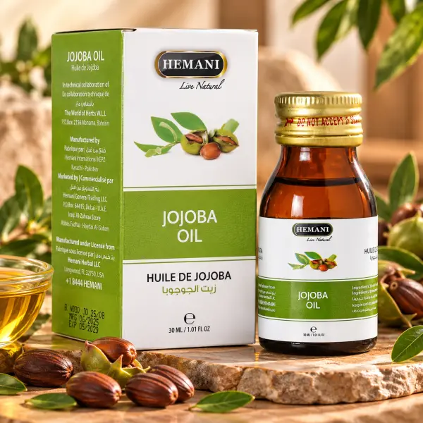 HEMANI Jojoba Oil – Vaj Jojoba për Hidratimin e Lëkurës dhe Kujdesin e Flokëve, 30 ml