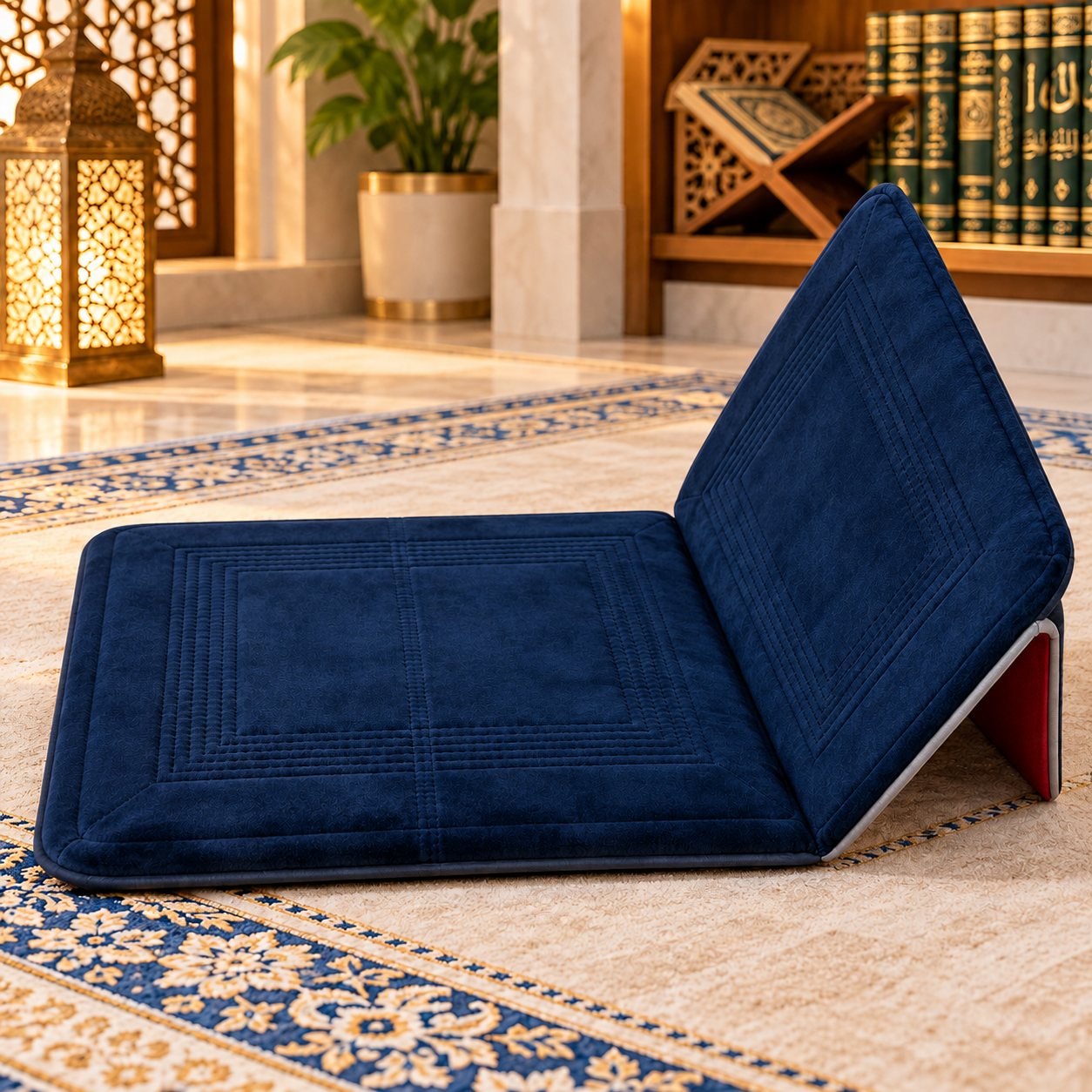 Sexhade për Namaz + Mbështetëse – Karrige e Ulët për Falje dhe Mbështetje
