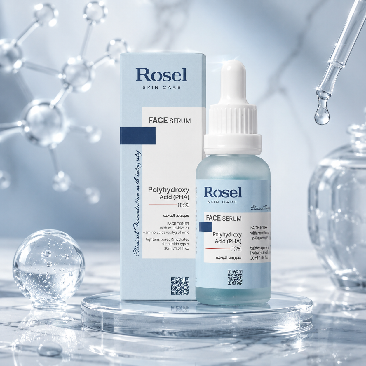 Face Serum PHA 3% – Rosel 30 ml, Serum për Fytyr që shkëlqen